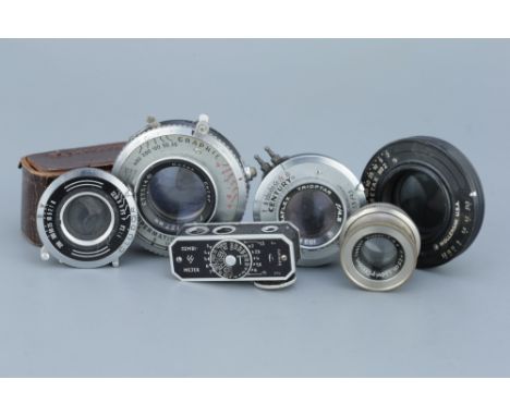 A Selection of Lenses and Shutters, including a Kodak Ektar f/4.7 127mm lens, a Graflex Tripotar f/4.5 103mm, and more (a lot