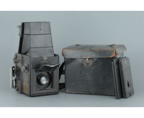 Auto Graflex Junior Reflex Camera American, c.1910, stamped 'Auto Graflex Jr, Folmer &amp; Schwing Devision Eastman Kodak Roc