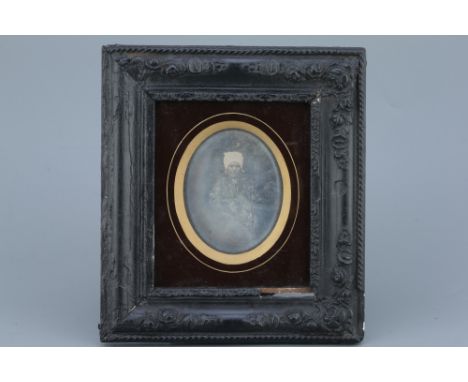Daguerreotype Portrait of an Elderly Lady, French, c.1840, unmarked, image 9cm x 7cm in old wooden frame, losses &amp; damage