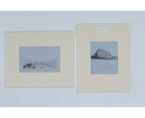 Pair of 19th Century Pen &amp; Ink Geological Sketches, the first titled 'Dunes Booth Wood, North of Rochdale, highlighting a