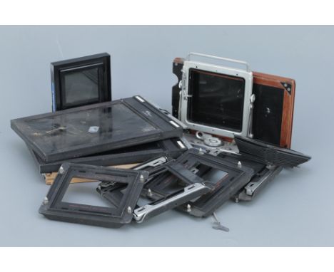 A Selection of Large Format Accessories, including two 12 x 16.5cm Fidelity DDS, four Graflex cut film backs, and more (a lot