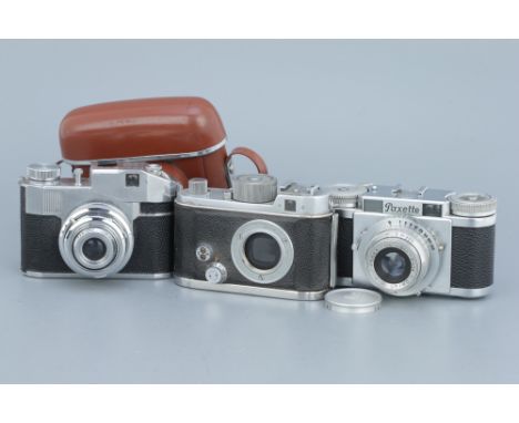 A Berning Robot IIa 35mm Camera, with a Paxette II and a Bencini Comet II (a lot)