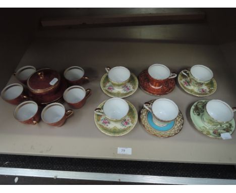 Six assorted Aynsley cups and saucers and a part tea service, Bavienthal