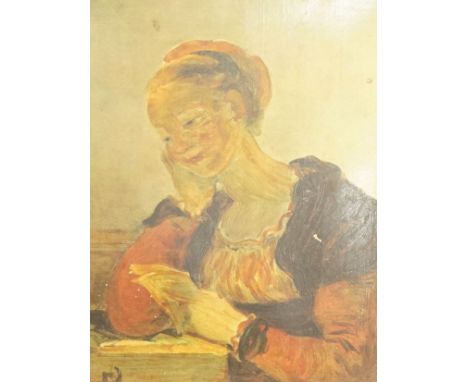 Oleograph after Fragonard, 26. 5 cm x 20 cm