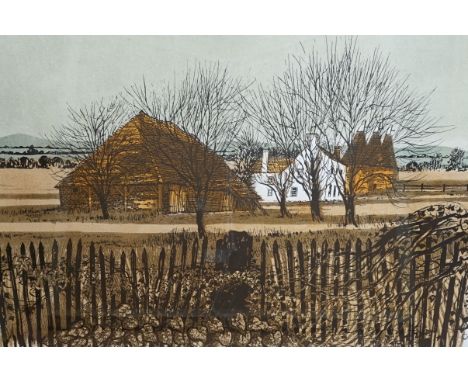 Robert Tavener, Old barn and farm, Artists proof lithograph, signed in margin, 48 x 62cm