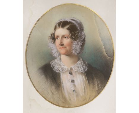 ° ° R. Faulkner, a pastel portrait of Georgiana, Viscountess Cross, (née Lyon), 1828 – 1907, signed and dated 1897, 64 x 53cm