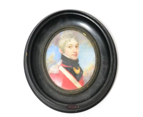 An 18th century miniature portrait of a British Military Officer taken prisoner and killed by savages in North America       