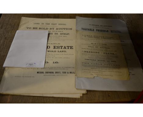 FOUR YORKSHIRE AUCTION NOTICES Taylor (Thomas, Auctioneer) Thorpe Audlin, near Pontefract...Freehold Estate, [for sale] Frida