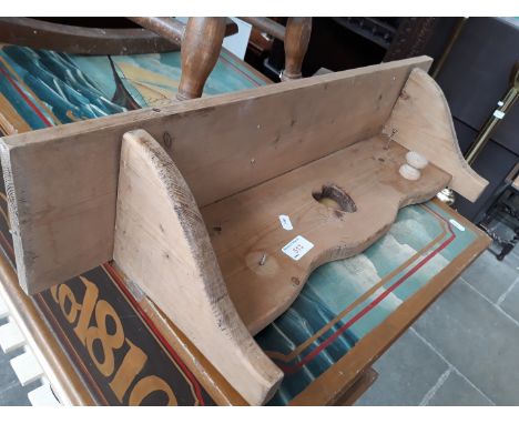 A PINE SHELF/HOOK