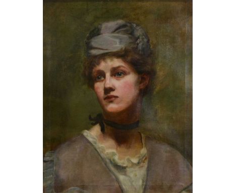 H Carter,Grey lady, head and shoulders portrait,oil on canvas, signed,47x36cm.Qty: 1