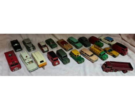 Dinky Toys, A group of 20 play worn vehicles to include Fire Engine, Superior Criterion, 190  Caravan, 2 x 260 Royal Mail Van