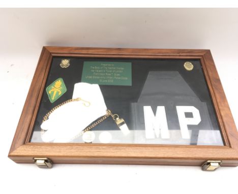 United States Army military police display presented to Tower of London Yeoman Warders.Provided with letter of Authenticity.