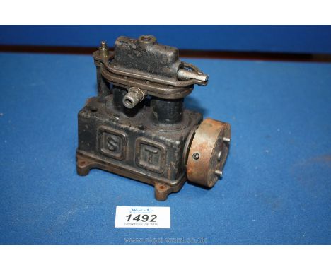 A Stuart Turner two vertical cylinder miniature Steam Engine with sliding action cylinder head valve system