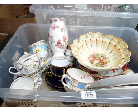 A quantity of china to include Royal Worcester 'Foxglove' and 'Primula' cups and saucers, Aynsley fruit bowl, etc.