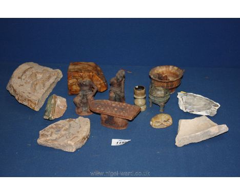 A quantity of Archaeological ethnic items, ceramic and stone including fragments of stoneware pots, small bowl, etc. (mostly 