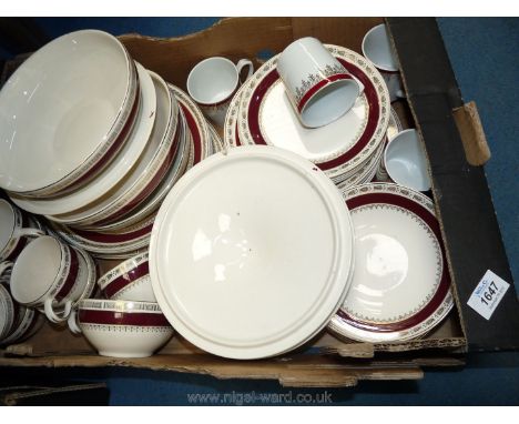 Two part Crown Ducal Dinner/ tea service to include dinner plates, vegetables dishes and lids, cups, bowls, coffee cans, sauc