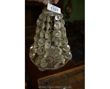 A complete glass chandelier.