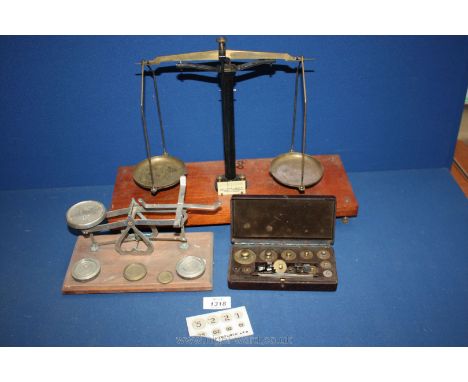 A vintage weighing Scales and weights