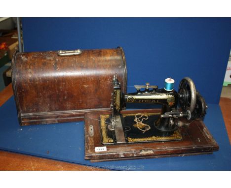A cased Newhome Ideal manual Sewing Machine, serial no.