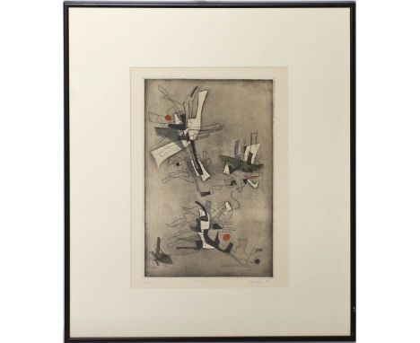 Springer, Ferdinand (1907/08 Berlin - Grasse 1998) "Fleur", so unterhalb der Darstellung betitelt. Farbradierung, re. u. mit 