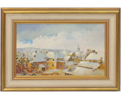 Hoffmann (20. Jh.) 5 Arbeiten mit verschiedenen Motiven. 1x Öl und 4x Aquarelle, je u. sign. Bis ca. 25x 33 cm. PP., R. (Tet_