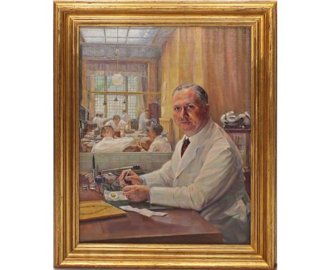 Unbekannter Maler (1. Hälfte 20. Jh.) Portrait eines Juweliers - verso bez. Herbert Wempe. Öl/Lwd. Ca. 64x 50 cm. R. 