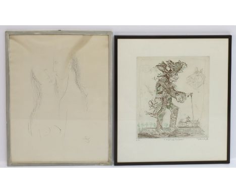 11 Bilder/Rahmen. Verschiedene Darstellungen und Künstler (dabei Gustav Seitz, Simon Dittrich, u.a.). Überwiegend Druckgraphi
