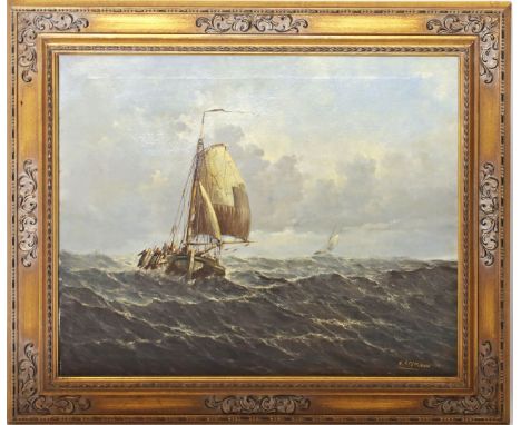 Seemann, S. (1. Hälfte 20. Jh.) Segelboote auf hoher See. Öl/Lwd., re. u. sign. Ca. 50x 60 cm. R.