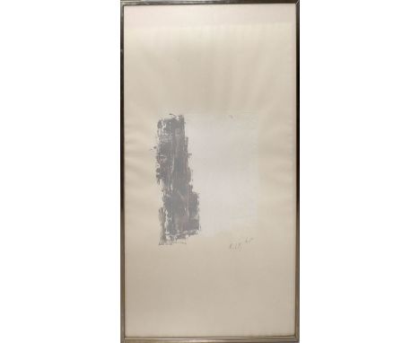 Unbekannter Maler (um 1989) Abstrakte Komposition. MIschtechnik/Papier, re. u. unleserlich sign. und dat. (19)89. Ca. 65x 47,