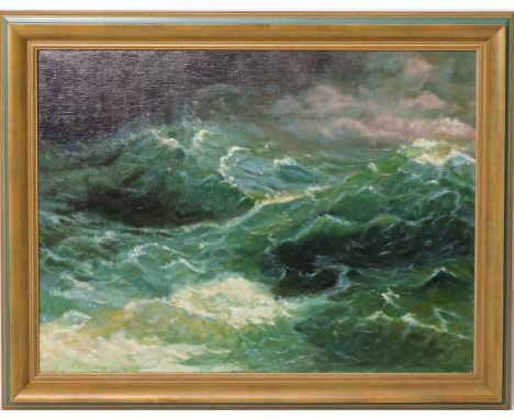 Wandschneider, Klaus (geb. 1940 Graz) "Sturm gepeitscht". Öl/Lwd., verso monog. 60x 80 cm. R.