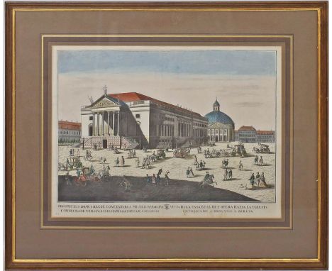 Kupferstich (Berlin, 18. Jh.) "Prospectus domus regiae concentibus musicis Berolini consecratae versus ecclesiam chatolicam S