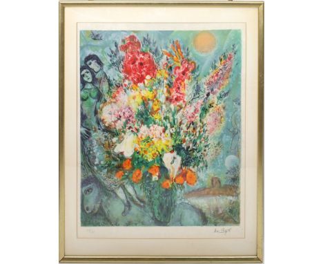 Chagall, Marc (1887 Vitebsk - Paul de Vence 1985) Bouquet de fleur. Farblithographie/Japanpapier, re. u. Stempelsign. und li.