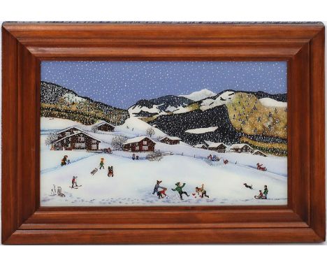 Wilbert, Hans Werner (Murnau-Weindorf) 4 Hinterglasmalereien mit Landschaften, jeweils verso betitelt. Je monog. Bis ca. 23,5