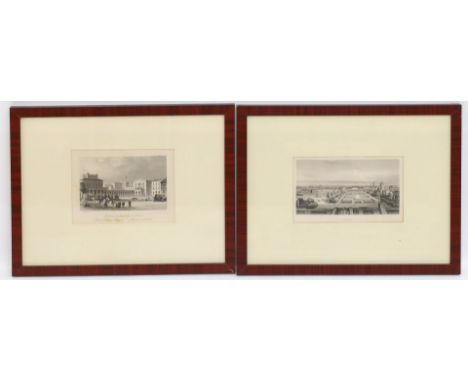 3 gerahmte Stahlstiche (19. Jh.) Verschiedene Berlinansichten bzw. Potsdamer Bahnhof (teils fleckig), je ca. 11x 20 cm. PP. R