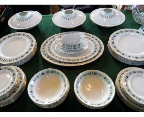 A Royal Doulton Tapestry part-dinner service no. TC1024, comprising: three covered vegetable dishes, two graduated oval platt