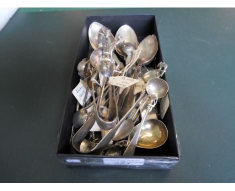 A large quantity of silver and white metal flatware, early 19th century and later.