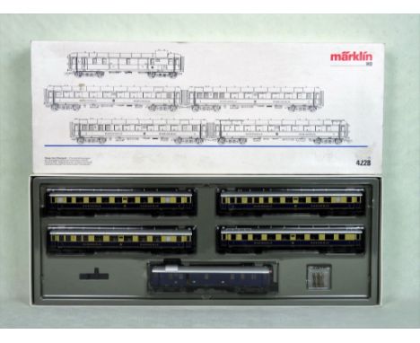A Marklin HO Gauge Rheingold Car Set, no. 4228, unused and in original box, to include five long distance express cars of the