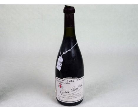 A bottle of 1983 Gevrey-Chambertin wine, 75cl.