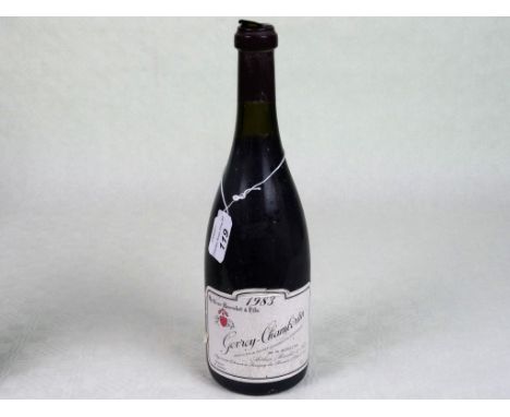 A bottle of 1983 Gevrey-Chambertin wine, 75cl.