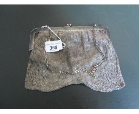 A mid-20th century Continental silver chain link purse, stamped 925.
