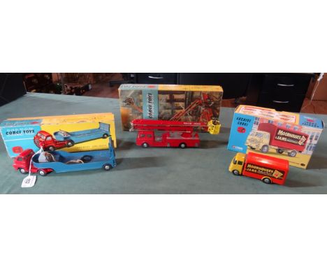 A Corgi Toys Major Carrimore Low-Loader no. 1100, in original box, together with a Corgi Major Simon Snorkel Fire Engine no. 