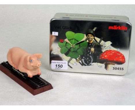A Marklin HO Gauge Novelty Locomotive modelled as a pig, no. 30455, in presentation tin.
