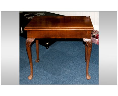 Queen Anne Style Cabriole Leg Stool with an embroidered top.