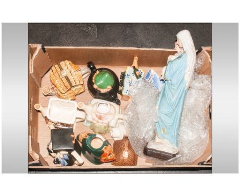 Collection Of Ceramic Novelty Tea Pots & Religious Memorabillia. 