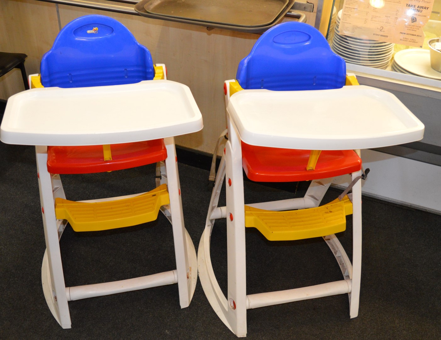 2 x Childrens High Chairs K&D Design Colourful Design 3 Stage
