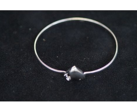 White ice silver &amp; diamond bangle 