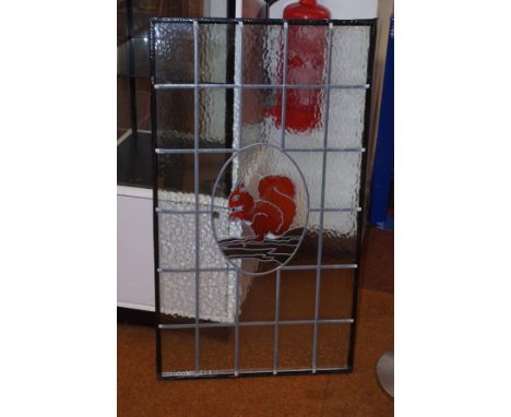 Double glazed window panel with leaded squirrel 106 x 60 cm 