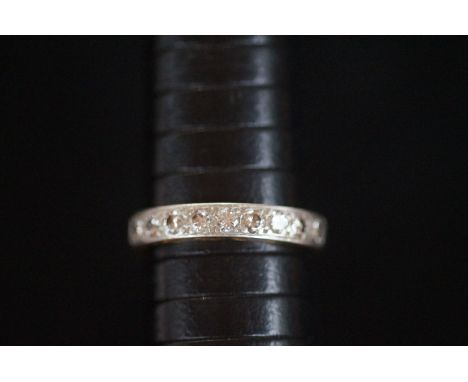 18ct Gold &amp; platinum diamond ring Size R