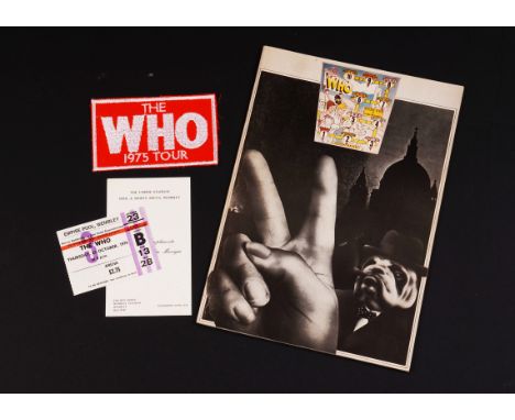 The Who, Original concert programme for their 'By Numbers' 1975 European tour, sold with ticket stub for The Empire Pool Wemb
