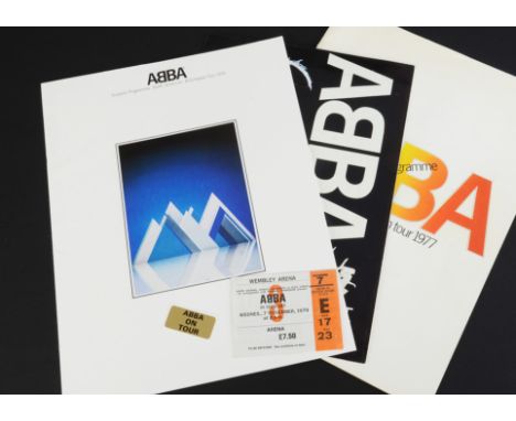 Abba, two Souvenir Programmes, European and Australian Tour 1977 and North American and European Tour 1979 (with ticket stub 